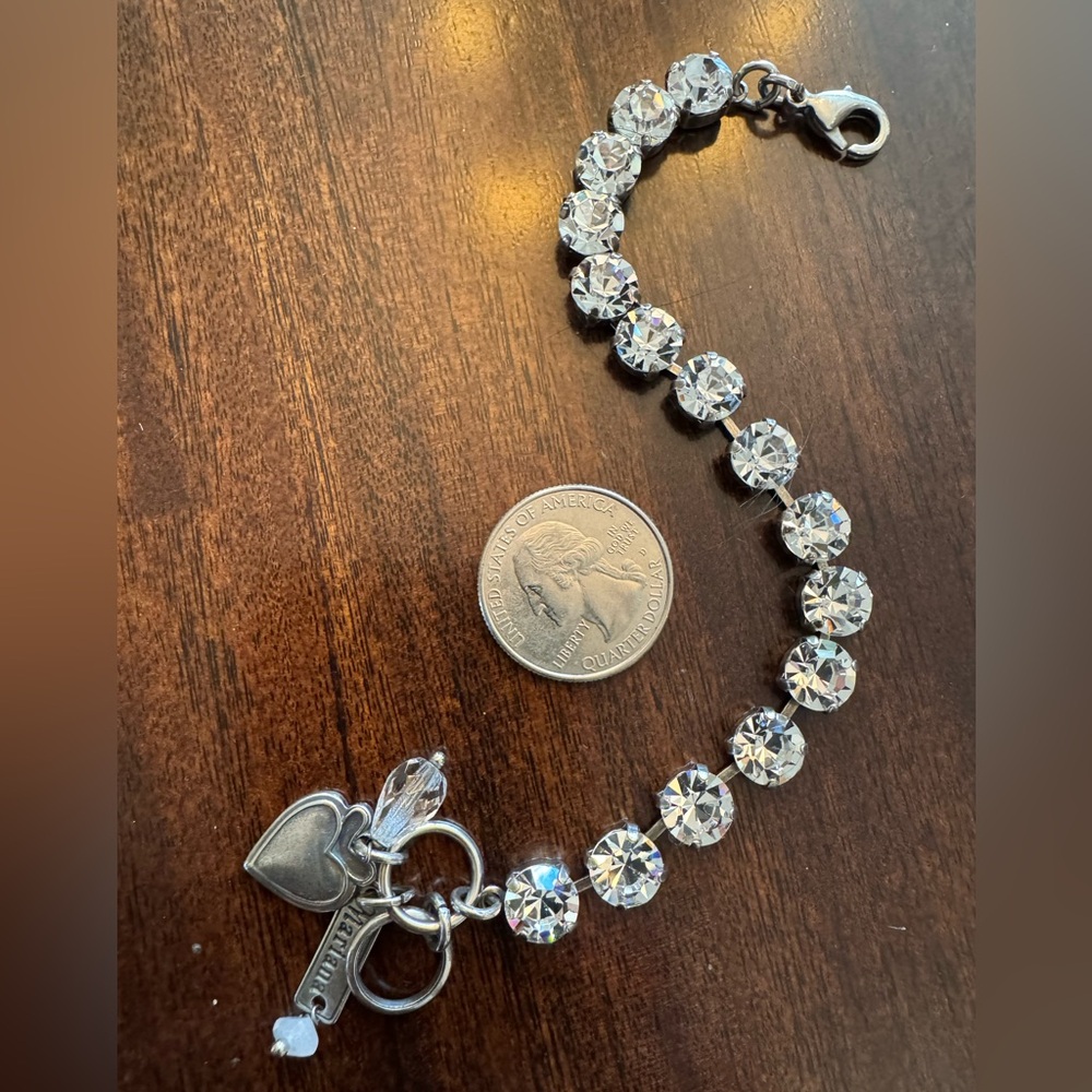 MARIANA TENNIS BRACELET-Authentic Round-Cut Clear Crystal Stones in Cup Setting - Picture 6 of 16